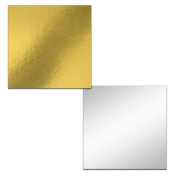 Dortová podložka čtverec 20 x 20 cm zlatá/stříbrná  955.20
