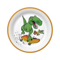 Papírový talíř malý 18cm, 8ks, Crazy Dino TD01_OG_036301