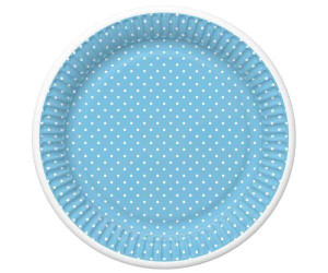 Papírový talíř velký 23cm, 8ks, White Dots on Blue  TD02_OG_036804