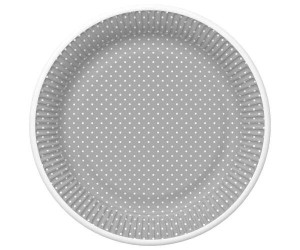 Papírový talíř velký PM 23cm, 8ks,  White Dots on Grey  TD02_OG_036805