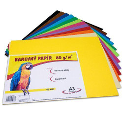 Barevný papír A3 60ks 80g mix 12 barev 230 190502