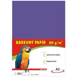 Barevný papír A3 100ks 80g fialový 230 190610  