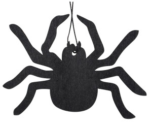 5181 Pavouk dřevěný s glitrem na zavěšení 12 x 8,5 cm