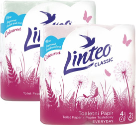 Toaletní papír Linteo Classic-2v.růž. 4x15m 100% celulóza 206570