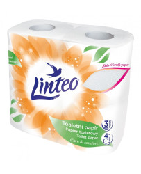 Toaletní papír Linteo 3v. bílý, 4x15m 100% celulóza 20696