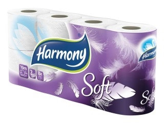 Toaletní papír Harmony Soft 8x17,5m 3vrstvý