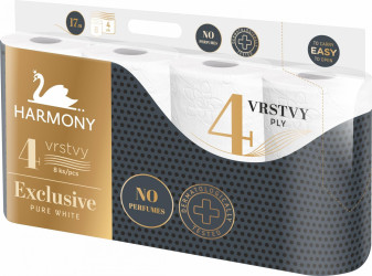 Toaletní papír Harmony Exclusive Pure White 8x17m, čtyřvrstvý
