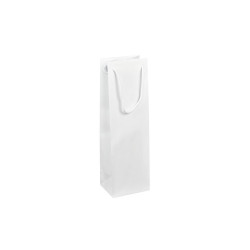 Papírová taška luxusní bílá Siena 11x9x36cm, kraft.papír, bavlněné ucho