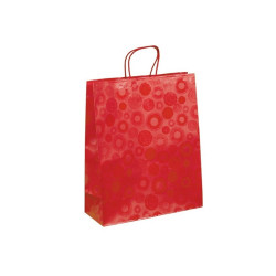 Papírová taška matná červená Piccadilly 32x13x39cm, lakovaný papír, bavlněné uch