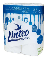 Kuchyňské utěrky Linteo Classic 2 role, 2vr.bílé 100% cel.600470