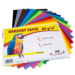 Barevný papír A4 60ks 80g mix 12 barev 230 200502