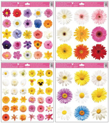 6876 Okenní fólie 30 x 33,5 cm, barevné květiny