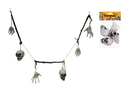 DEKORACE HALLOWEEN GIRLANDA Z KOSTÍ 180CM  W061232